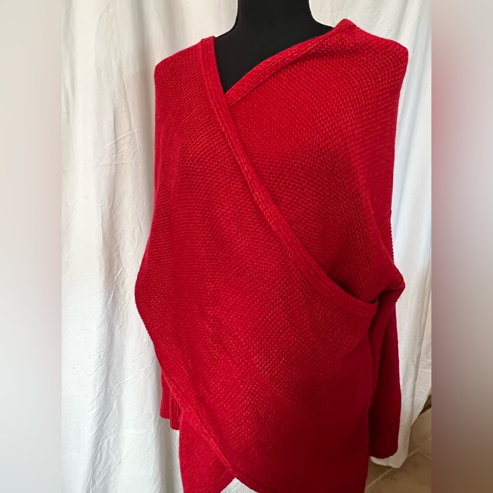 Long Red Crossover Sweater!